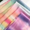 Máquina Estereoscópica Bordado Impressão Gradiente Fio Arco-íris Impressão Digital Tie Dye Simi Corante Bordado Gradiente Organosa Gaze