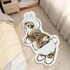 Alfombra Imitación Cachemira Gato de Dibujos Animados Alfombra de Piso para Dormitorio Estilo Hogar Alfombra de Cama Manta de Felpa Antideslizante