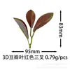 Hoja de Frijol 3D Simulada Hoja de Árbol Laminada Ramo Pequeño Planta en Maceta Accesorios para Bricolaje Hojas de Colores de Tres Puntas Decorativas