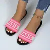 Comercio Exterior Pantuflas talla extra Pantuflas Planas para Mujer 2024 Verano Atuendo de Ocio Europeo y Americano Pantuflas de Playa Bordadas