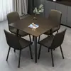 Mesa de jantar de ardósia de cor sólida de alta qualidade, luxo leve para casas pequenas, mesa de jantar quadrada minimalista moderna, conjunto de mesa e cadeiras de jantar espessado