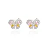 Foxi comercio exterior joyería aretes pequeños estilo mariposa colgante traje circonita joyería ins no alérgico estilo de moda