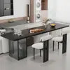 Mesa longa atrás do sofá da sala, escrivaninha da sala de estar, mesa de centro, mesa console de madeira maciça flutuante em acrílico