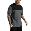 Amazon Transfronterizo para Hombre Ropa Deportiva Casual Bloques de Color Pantalones Cortos de Trabajo Traje de Manga Corta Conjunto de Dos Piezas Camiseta Deportiva de Verano