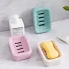 Desagüe de Baño Creativo Caja de Jabón de Doble Capa Caja de Jabón de Plástico Creativa Portátil