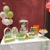 Suporte de mesa de sobremesas em estilo creme, decoração de mesa de casamento, suporte para bolo de aniversário, bandeja de ferro para sobremesas