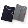 Cárdigan de Cachemir para Mujer % Cachemir Puro Otoño/Invierno Nueva Moda Bordado de Caballo Pequeño Cuello Redondo Tejido Abrigo Cálido