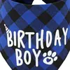 Toalla Triángulo de Cumpleaños para Mascotas Transfronteriza Toalla Antideslizante para Perros Bufanda de Perro de Cuadros de Algodón Regalo de Fiesta de Cumpleaños