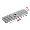 Alfombrilla de drenaje, material de goma blanda TPR (38 * 12cm) tapón de agua para lavabo, tapete para desagüe de lavabo de baño, rejilla de desagüe