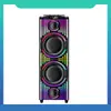 Caixa de Som com Rodinhas Bluetooth Sem Fio Popular Transparente Estilo Mecha Transfronteiriça Alto-falante de Celebridade da Internet para Exterior Subwoofer Multifuncional