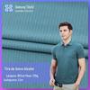 Nova camisa polo masculina tecido duas cores faixa de bolso textura jacquard Nylon poliéster estrutura de puxar tecido de camiseta casual atacado