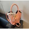 Bolsos de Mano Pequeños Transfronterizos de Moda para Mujer Versátil 2025 Nuevo Bolso Bandolera Tote Tipo Cubo Estilo Coreano