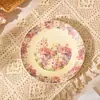 Juego de Vajilla de Cerámica con Forma de Flor, Juego de Platos, Plato de Mesa para el Hogar, Palillos, Cuchara, Plato Hondo, Juego de Vajilla de Cerámica Esmaltada
