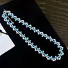 Conjunto de duas peças de luxo com colar e pulseira de renda de diamante cintilante estilo fada, tecida primorosamente, com pérolas naturais de água doce, fornecido pelo fabricante