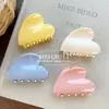 Pinza para el pelo de corazón colorido con textura Ins coreano Pinza de tiburón Pasador dulce para la parte posterior de la cabeza Accesorio para el pelo Accesorio para el pelo de mujer Venta al por mayor