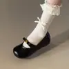 Zapatos de Noche Suaves Estilo Francés con un Aire Vintage, Zapatos Planos Mary Jane de Punta Redonda para Mujer, Versátiles con Faldas, Zapatos Bajos de Piel