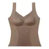 Ropa interior térmica de encaje con cuello en V para otoño e invierno para mujer Sin sujetador necesario Capa base de temperatura constante Tejido cepillado de doble cara Chaleco cálido que genera calor