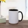 Caneca Cerâmica Colorida de Grande Capacidade 15oz com Alça Colorida, Caneca de Café Simples com Design Impresso Personalizado, Caneca de Grau de Exportação A