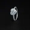 Comercio exterior transfronterizo nuevo anillo de plata de ley moissanita forma de corazón moisan simple precisión anillo de mujer en stock al por mayor