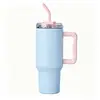 En Stock Vaso de Hielo Degradado de 40 oz Acero Inoxidable 304 Aislado al Vacío Vaso con Popote para Coche