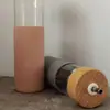 Copo de Vidro com Tampa de Bambu Estilo Novo com Alça de Transporte, Manga de Silicone, Garrafa de Água, Presente com Logo Personalizado, Copo de Vidro Borossilicato Alto Resistente a Altas Temperaturas