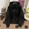Chaqueta con capucha estilo americano para hombre y mujer, Primavera y Otoño 2026, holgada y versátil, cortavientos e impermeable, abrigo casual para exteriores