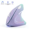 Pulseira Colorida Gradiente Mouse Vertical Bluetooth+2.4G Modo Duplo RGB Brilhante Ergonômico Recarregável
