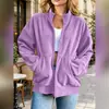 Otoño 2026 Nueva Ropa Femenina Europea y Americana Estilo Retro Casual Holgada Cuello Alto Cremallera Hombro Caído Manga Larga Chaqueta