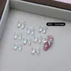 Novo Transfronteiriço Laço de Fita Colorido Transparente Gelo Joia de Arte de Unha Aurora Estilo Puro Lustre Gravata Borboleta Decoração de Unha Vestível