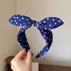 Orejas de Conejo de Lunares Diadema Dulce de Tela Nueva Diadema Coreana para el Cabello Diadema Ancha Simple con Borde para Mujeres