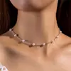 Amazon Joyería Transfronteriza Personalizada Perla de Imitación Versátil Collar con Borla Estilo Fresco Cadena Geométrica Cadena para Clavícula para Mujeres