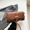 2025 primavera y verano nuevo contraste de color de textura bolso cuadrado pequeño retro moda alto valor de color bolso bandolera popular para ir al trabajo bolso de mujer