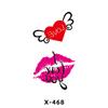 Pegatinas de Tatuaje Impermeables Corazón Masculino y Femenino Dibujos Animados Elegantes Pareja Larga Duración Flor Letras Inglesas Pequeñas Frescas Pegatinas de Tatuaje