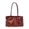 Bolsa tote casual e estilosa em couro encerado para mulheres, modelo 2026 novo, grande capacidade, adequada para o dia a dia, bolsa de ombro moderna com um visual sofisticado