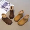Botas de Nieve para Niñas 2026 Invierno Más Terciopelo Engrosadas Cálidas Suela Suave Antideslizante Cierre Trasero Estilo Coreano Versátiles Botas de Algodón Mate