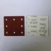 Suministrado Directamente por el Fabricante, 115*110mm 8 Agujeros Cuadrado Óxido de Aluminio Flocado Papel de Lija Rojo, Papel de Lija Flocado Más Vendido Transfronterizo