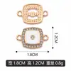 Los colgantes cuadrados con incrustaciones de diamantes se pueden mezclar y combinar para ventas transfronterizas.. Accesorios DIY para colgantes, pulseras, collares y joyería. Ventas directas del fabricante