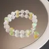 Pulsera de Ojo de Gato Natural para Mujer Diseño de Nicho Sentido del Estilo Colorida Exquisita Pulsera de Cristal para Primavera y Verano Versátil Sentido de Alta Gama