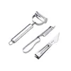 Cuchillo Pelador de Acero Inoxidable, Cuchillo Pelador de Frutas, Cuchillo Pelador Multifuncional, Rallador de Melón y Frutas, Gadget de Cocina, Rallador de Cepillo de Dientes