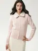 Cardigã de malha de cashmere feminino, estilo curto para outono, com gola de pelo sintético removível, nova moda 2026, jaqueta de lapela versátil