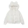 Linda Chaqueta de Algodón con Capucha de Felpa Estampada con Copos de Nieve para Mujer, Invierno 2026 Holgada Engrosada Cálida Reductora de Edad Abrigo de Algodón