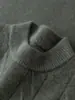 Suéter de cashmere novo transfronteiriço para homens, gola alta, tricô jacquard espessado, casual de negócios, blusa de malha para usar por baixo