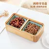 Prato de Frutas Estilo Japonês para Uso Doméstico, Bandeja de Lanches de Luxo Leve, Bandeja de Lanches para Mesa de Centro da Sala de Estar, Bandeja Dividida para Sementes e Frutas Secas