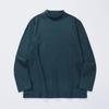 Outono e Inverno Novo Camiseta Base Interna Gola Média Aveludada Lixada Solta Cor Sólida Manga Longa Camiseta Masculina e Feminina Combina com Tudo Roupas de Outono