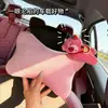Oso de Fresa Soporte Lumbar y para Reposacabezas de Coche Cojín Creativo para Reposacabezas de Coche Almohada para el Cuello Cómodo Reposacabezas en el Coche
