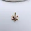 Color Oro Real 14K Zirconia que Conserva el Color Colgante Copo de Nieve Estrella de Seis Puntas Colgante de Collar Hecho a Mano Accesorios para Joyería DIY