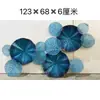 Pendente de parede de ferro forjado chinês moderno peixe oceânico pastoral azul fundo de TV varanda decorativo metal criativo pendente de parede