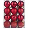 24 Enfeites de Bola Quadrada para Árvore de Natal Brilho Fosco Bola com Glitter Plástico Colorido de Natal Misturado 3CM 4CM