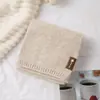 Bufanda de Punto para Otoño e Invierno con Lana, Bufanda Cálida y Engrosada, Bufanda Versátil Estilo Coreano con Etiqueta de Cuero, Bufanda Linda para Niños