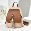 Mochila Feminina 2023 Novo Estilo Luxo Acessível Versátil Cor Contrastante Bolsa Feminina Moderna Mochila para Estudante Universitário Mochila para Deslocamento Viagem